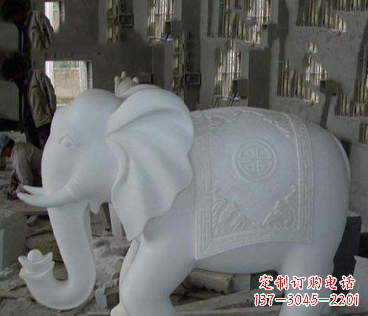 贵州汉白玉大象雕塑,带来好运