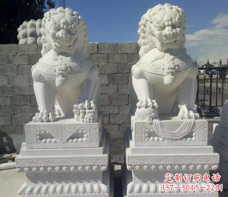 贵州汉白玉镇宅狮子石雕,完美贴近生活