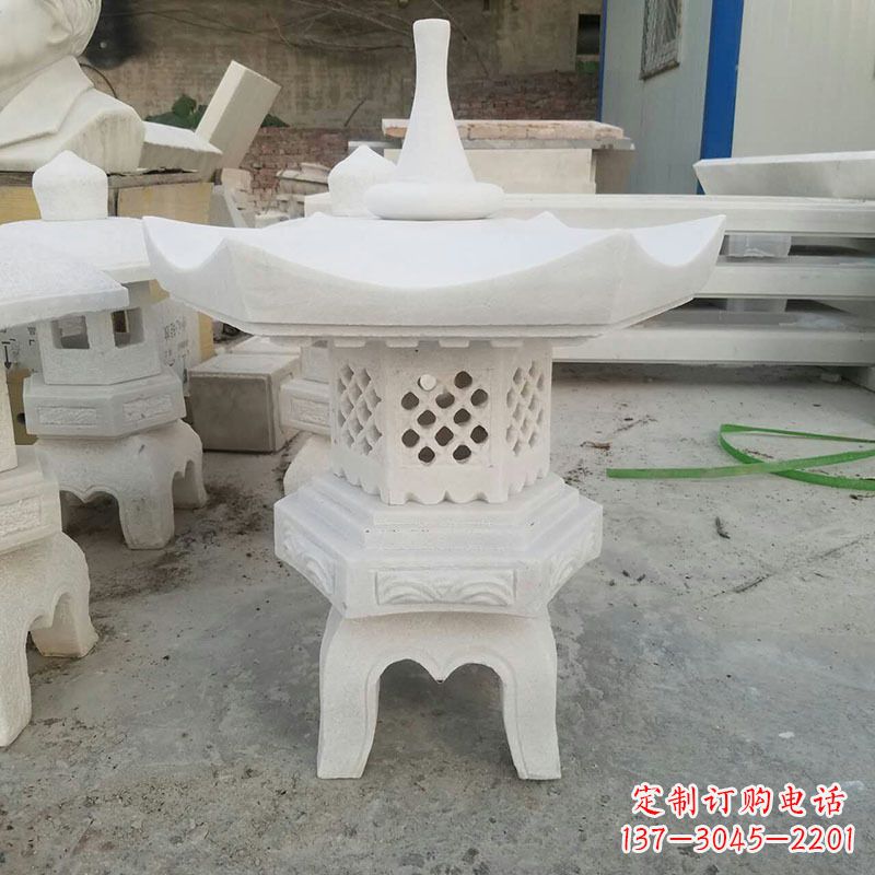 贵州汉白玉中式石雕灯笼