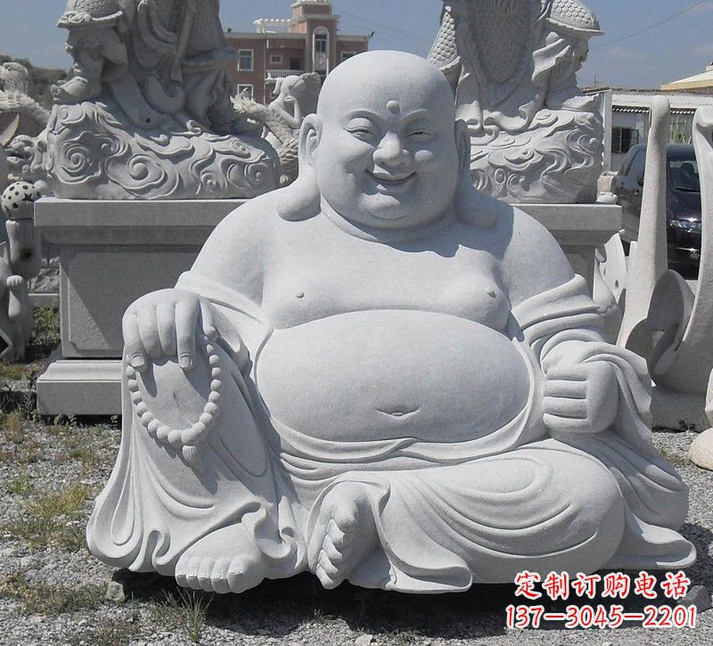 贵州精美高雅的汉白玉弥勒佛雕像