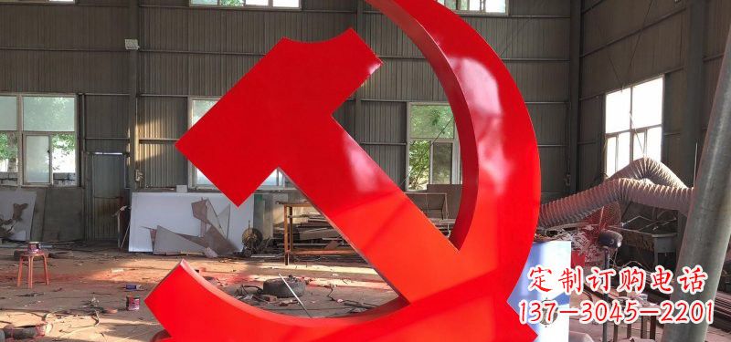 贵州河南不锈钢党徽雕塑,精致而完美