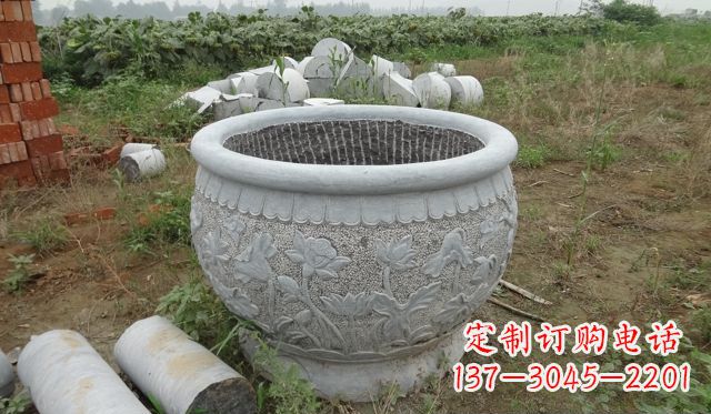 贵州荷花花盆公园景观石雕,千般美妙一览无余