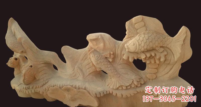 贵州荷花鲤鱼石雕,精美绝伦