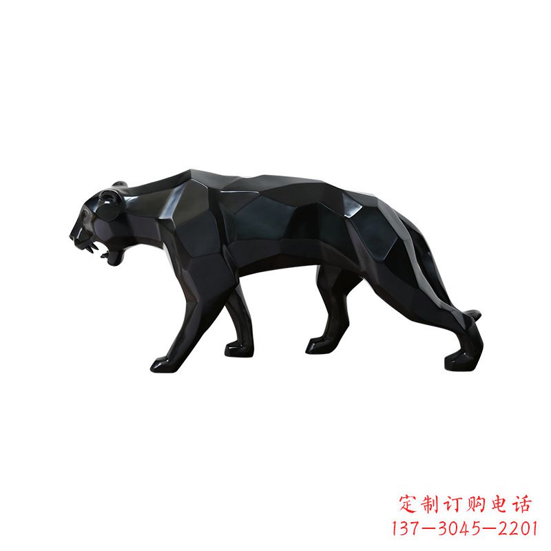 贵州黑色魅力,豹子玻璃钢雕塑