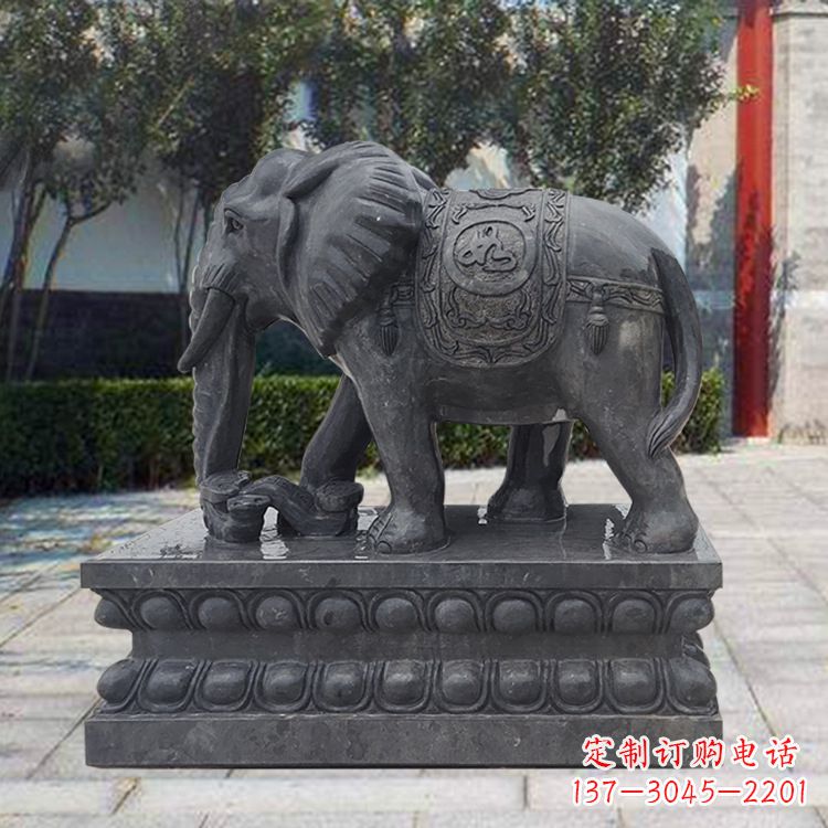 贵州黑色石雕大象