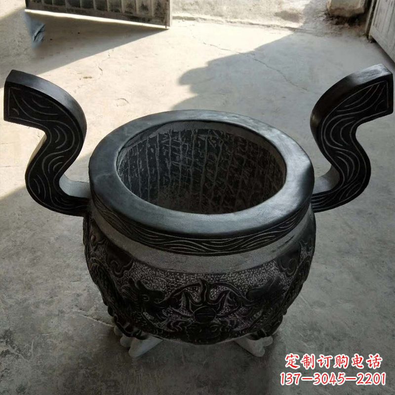 贵州中领雕塑:非凡的黑色石头香炉雕塑