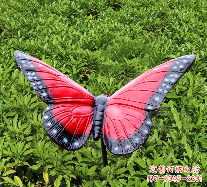 贵州红色玻璃钢蝴蝶雕塑