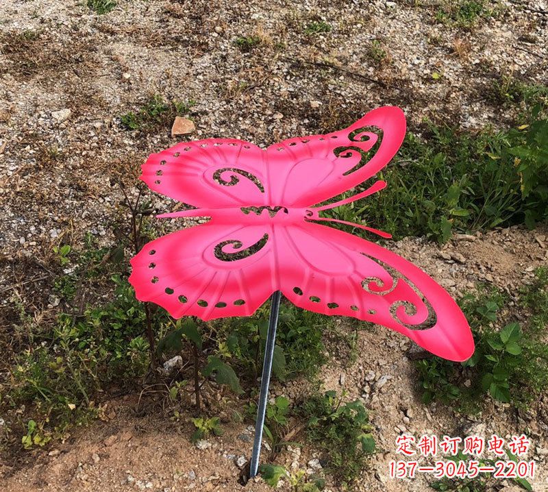 贵州红色铁艺不锈钢蝴蝶雕塑