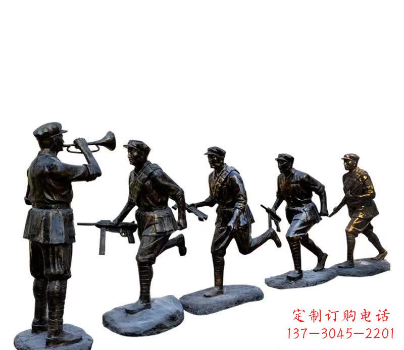 贵州红色文化主题红军铜雕塑