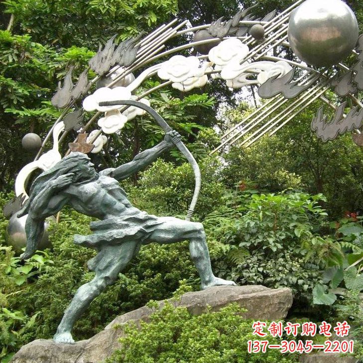 贵州华夏传统精美后羿射日雕塑