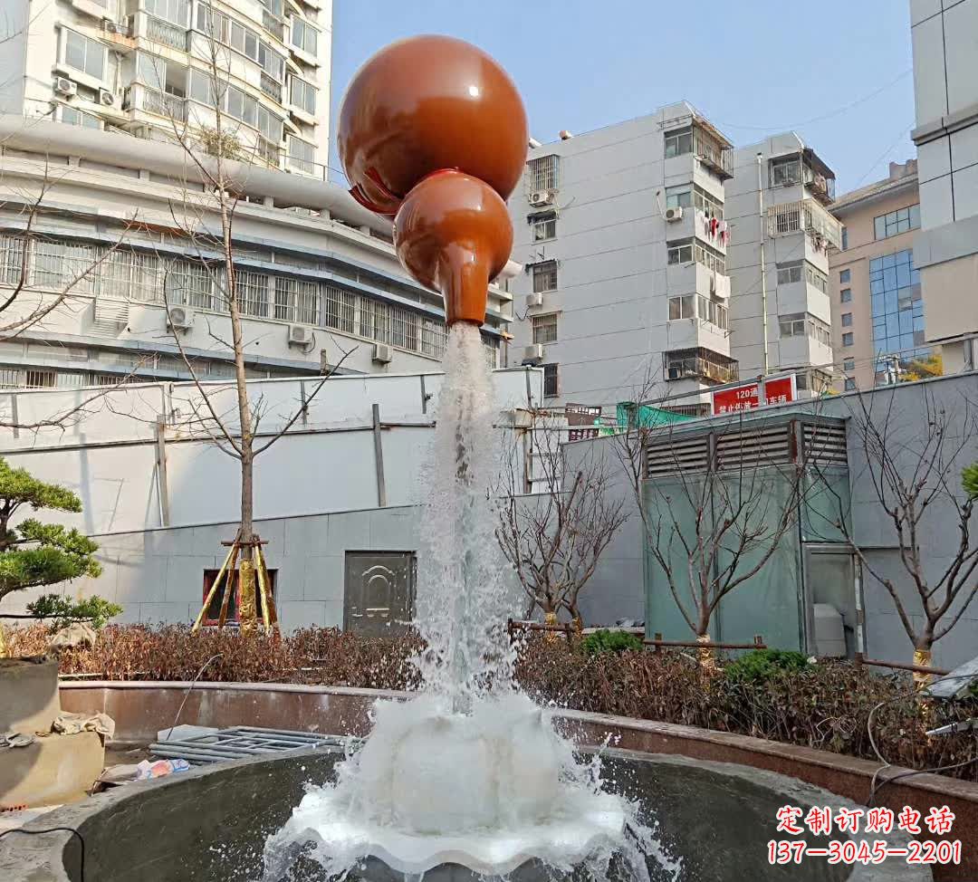 贵州葫芦广场喷泉雕塑,精致唯美