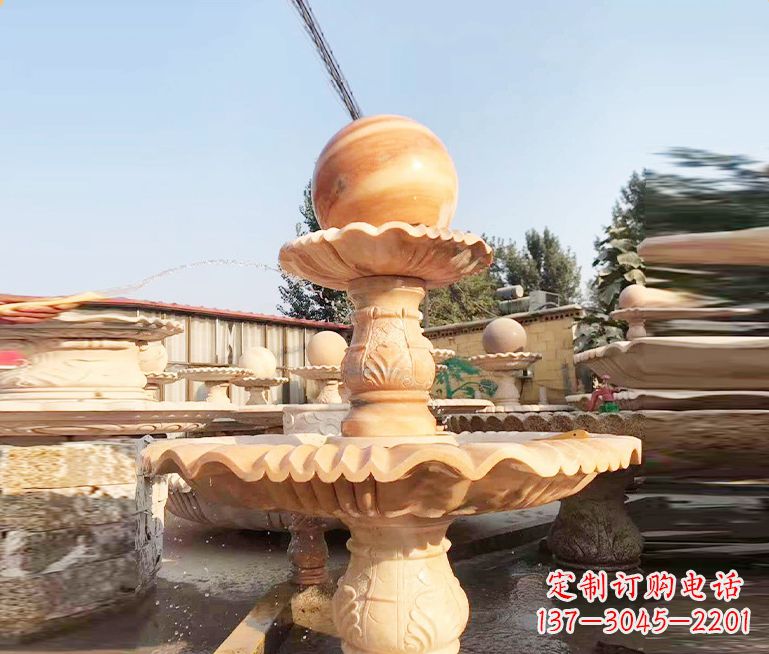 贵州湖北石雕风水球喷泉——精品水泵雕塑