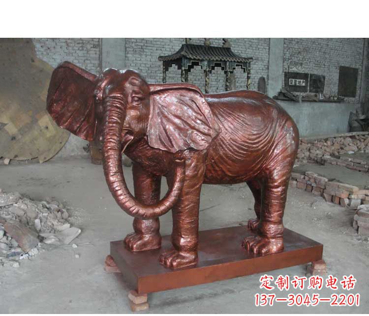 贵州户外大象动物铜雕塑