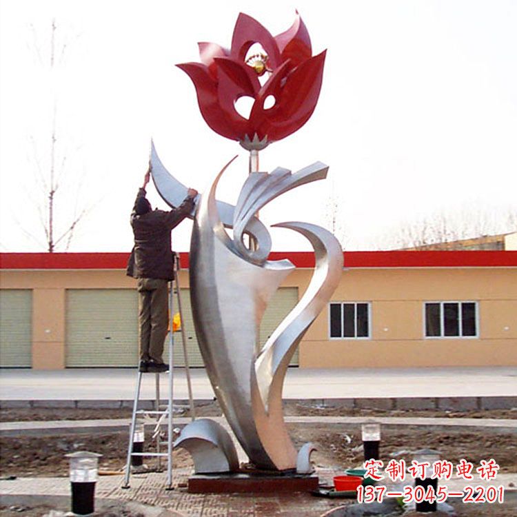 贵州高端定制玫瑰花不锈钢大型雕塑