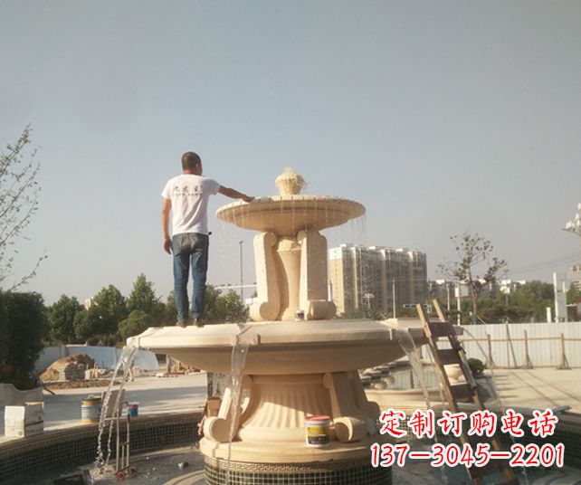 贵州户外多层喷泉石雕_1
