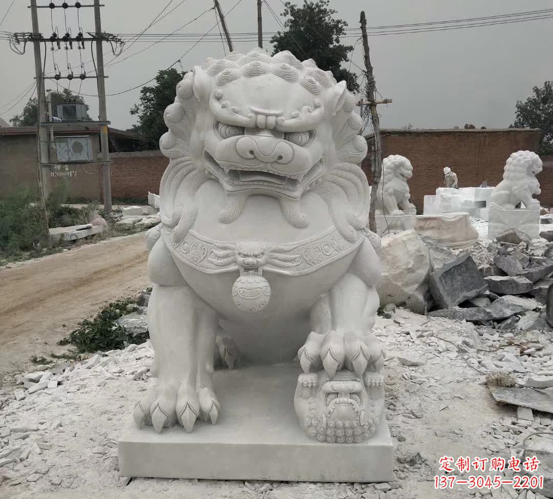 贵州非凡威猛!来自中领雕塑的狮子踩球石雕