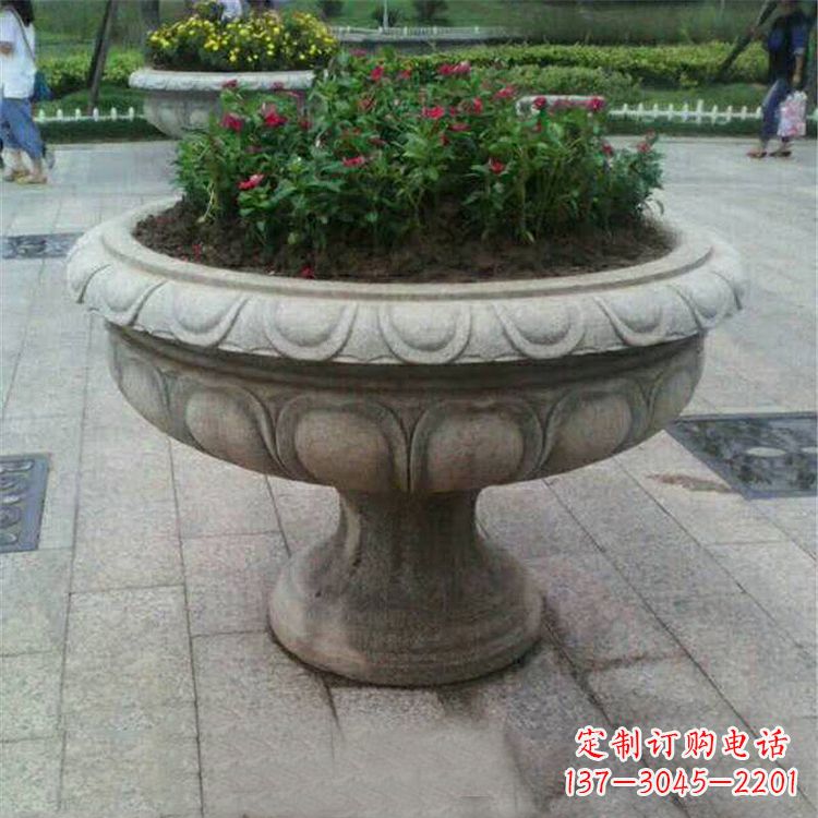 贵州中领雕塑:精美花岗岩公园石雕花盆