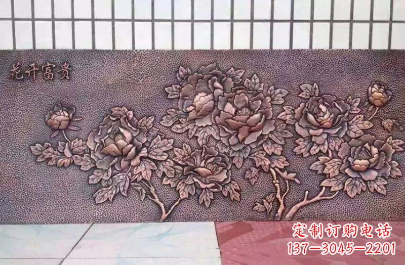 贵州精美绝伦的牡丹铜浮雕
