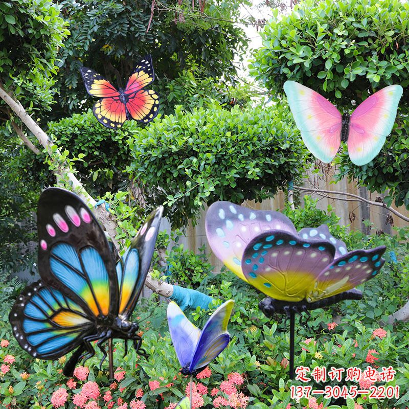 贵州花园玻璃钢仿真蝴蝶雕塑