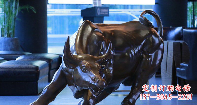 贵州华尔街牛招财铜雕——精美装点空间,招财进宝