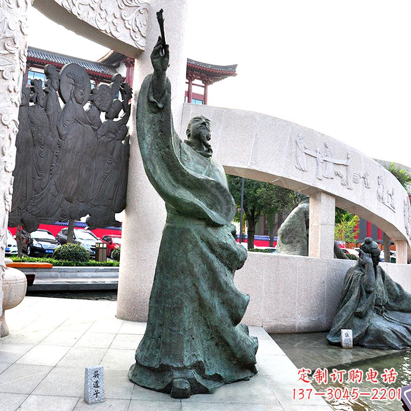 贵州中领雕塑:仿古吴道子铜雕像