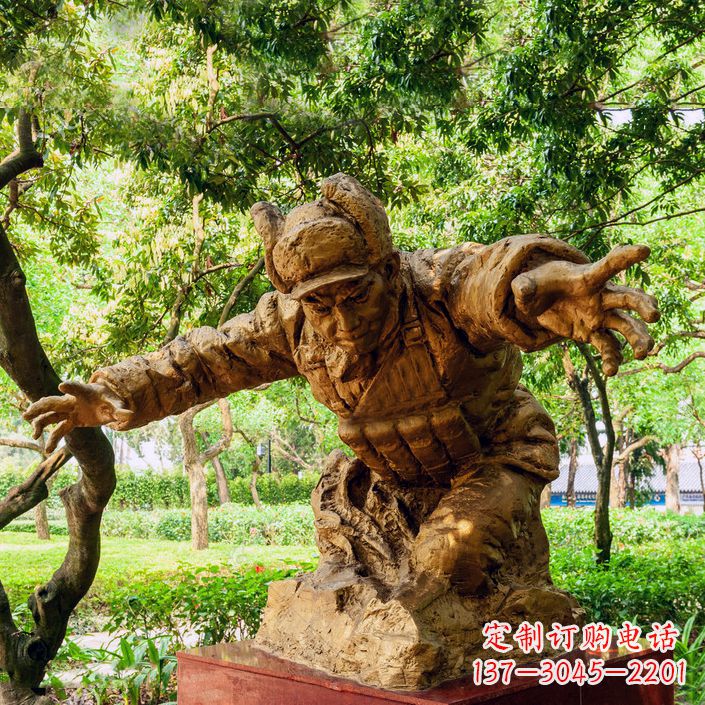 贵州中领雕塑:黄继光铜雕著名抗战英雄雕像
