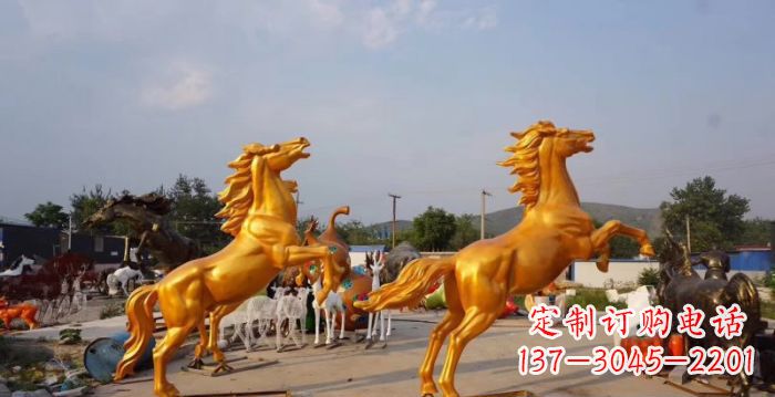 贵州高品质黄铜色奔马铜雕