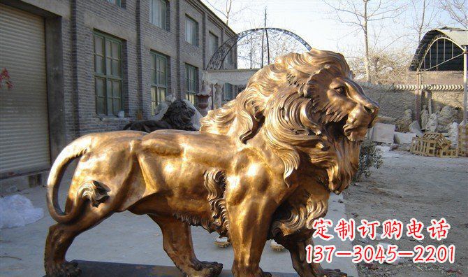 贵州黄铜精美西洋狮子铜雕