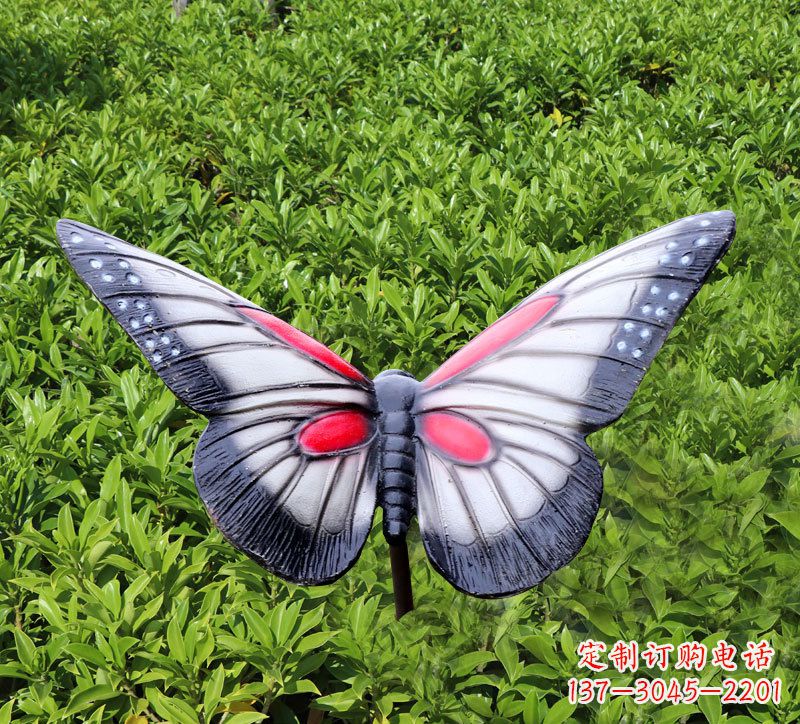 贵州灰黑色仿真蝴蝶玻璃钢铸造雕塑