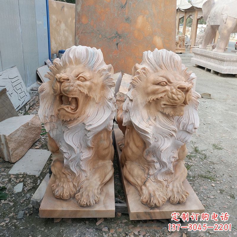 贵州风格多样的狮子雕塑