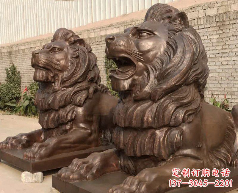 贵州汇丰铜雕狮子,威武雄壮