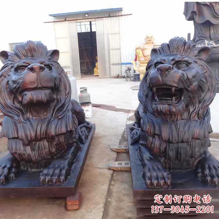 贵州汇丰银行狮子雕塑,精美雕塑展示您的财富
