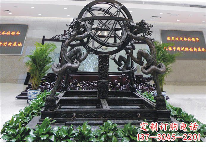 贵州浑天仪古代仪器铜雕