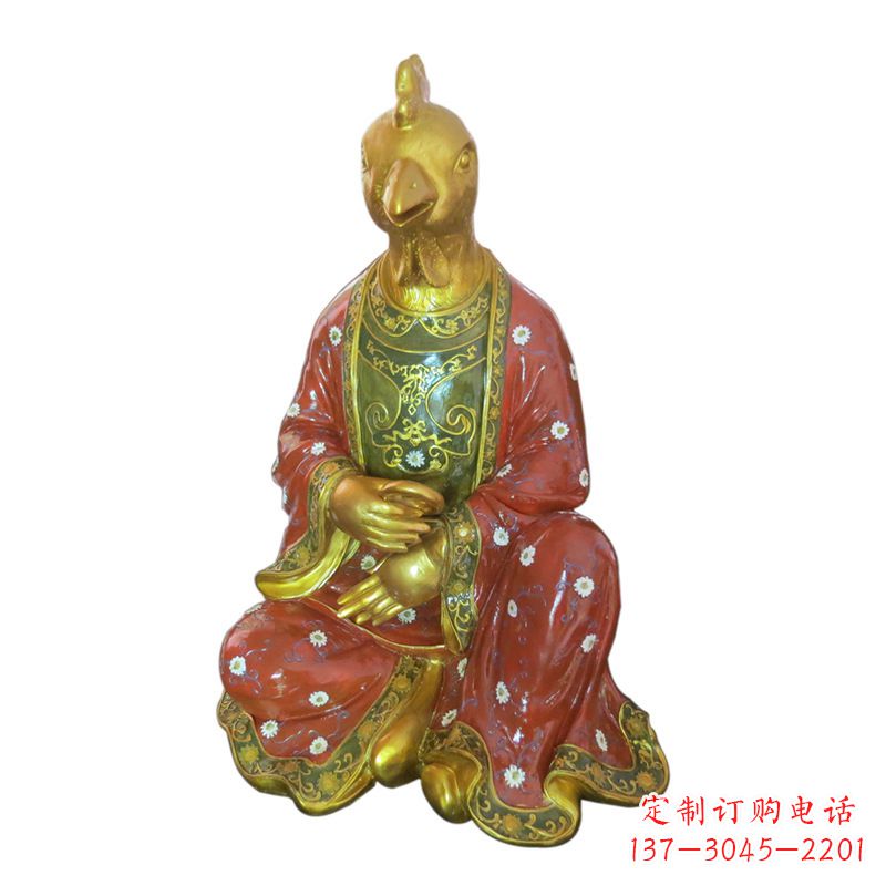 贵州鸡-玻璃钢彩绘生肖雕塑