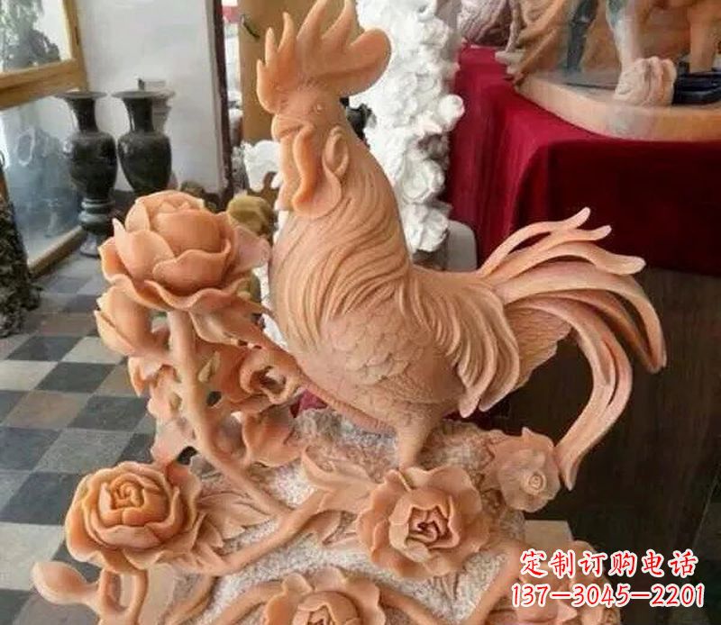 贵州国家元素:吉祥如意公鸡石雕