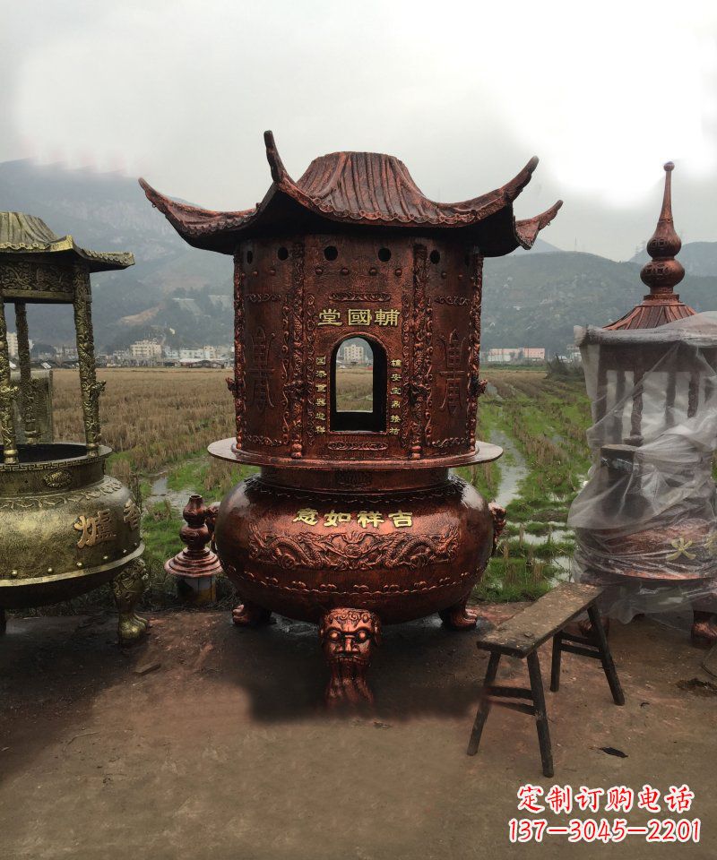 贵州锻铜吉祥如意香炉雕塑