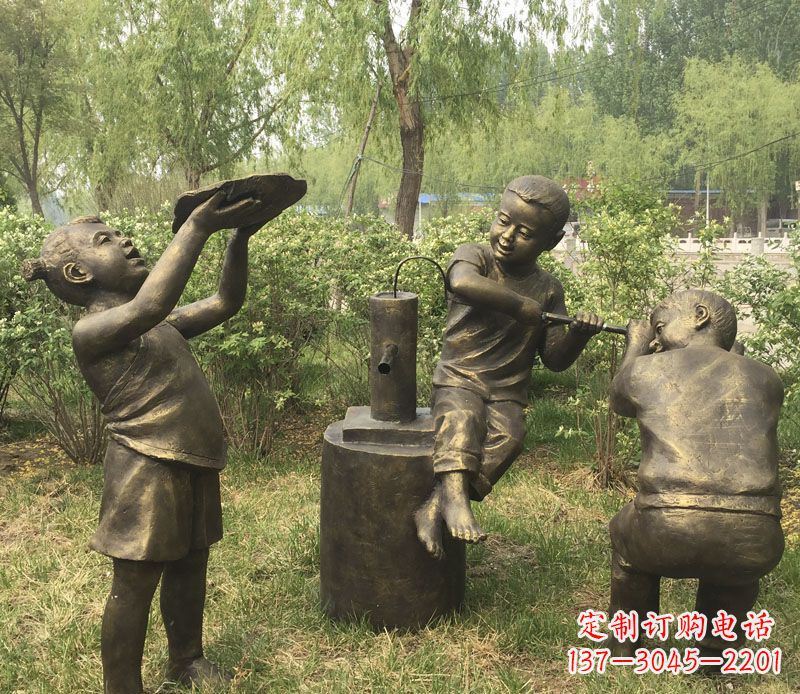 贵州艺术熊孩子,活泼可爱的儿童雕塑