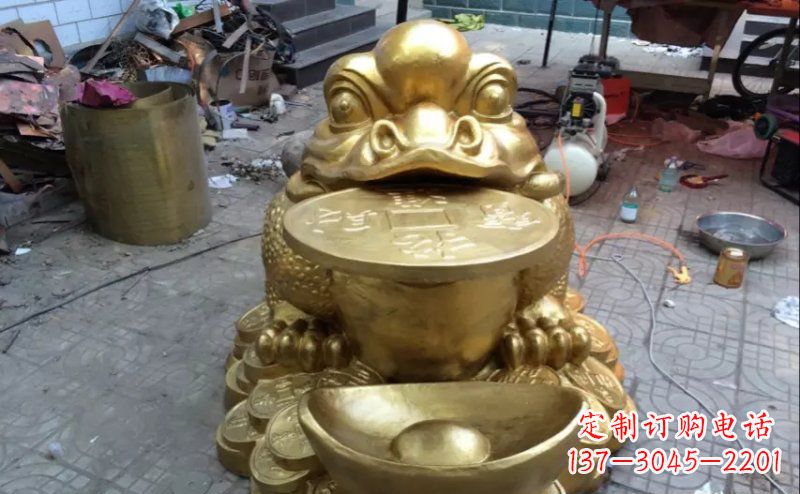 贵州铜质金蟾招财动物雕塑