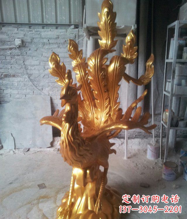 贵州金凤凰玻璃钢仿铜动物雕塑─让美丽无限盛开