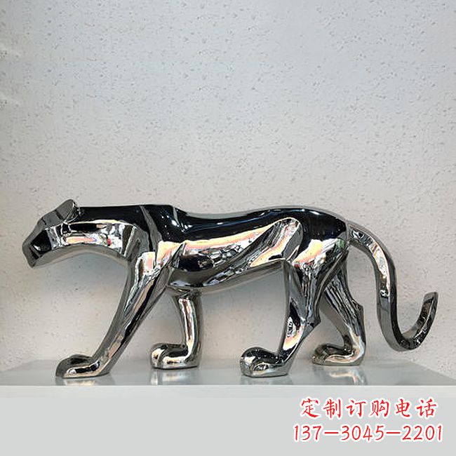 贵州金钱豹不锈钢动物雕塑