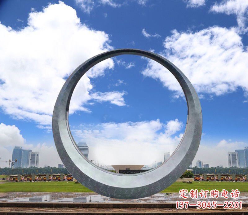 贵州景观美化,中领雕塑不锈钢圆环雕塑