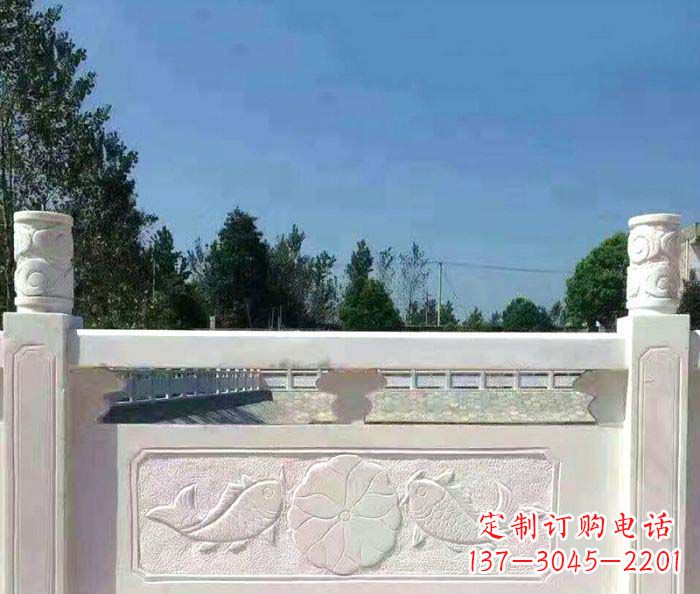 贵州景区汉白玉石浮雕栏板