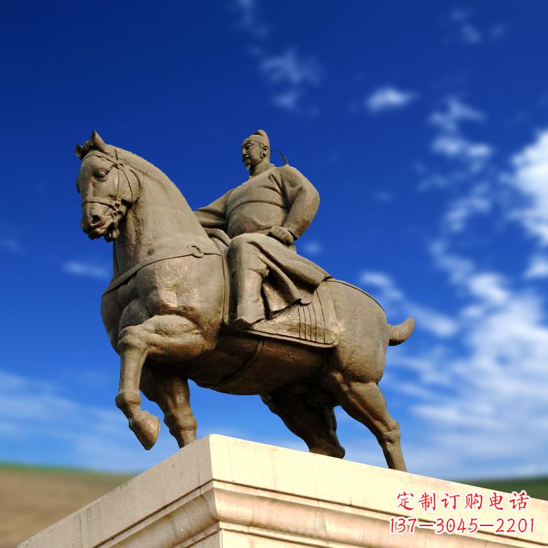 贵州景区景点古代帝王李世民骑马景观雕塑