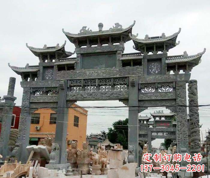 贵州石雕牌坊,精致雕塑让你完美点缀