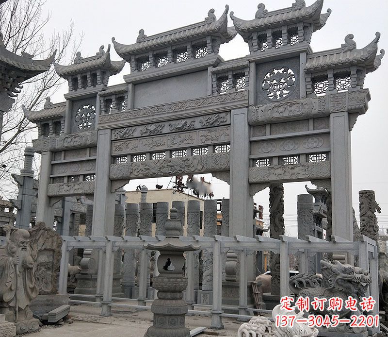 贵州京中领雕塑:牌坊石雕定制