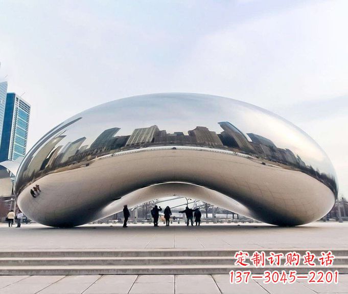贵州镜面不锈钢大型创意拱门雕塑