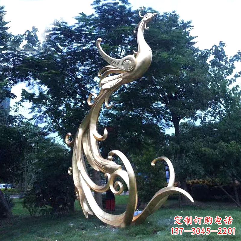 贵州精美镜面不锈钢凤凰雕塑