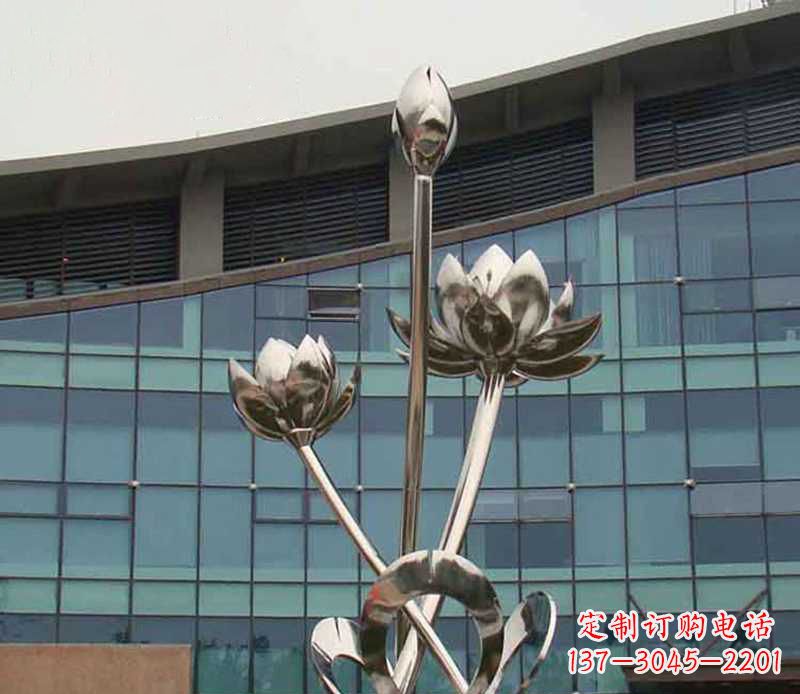 贵州优质镜面不锈钢荷花塑像