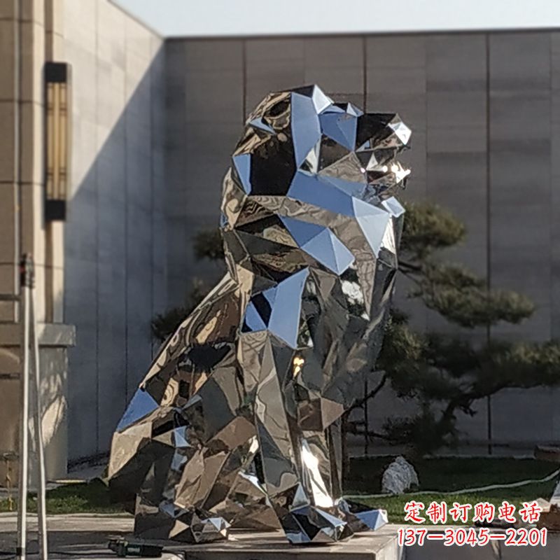 贵州现代狮子雕塑,金属时尚与艺术完美结合