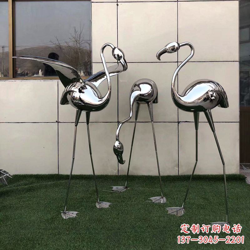贵州魅力传递,不锈钢仙鹤雕塑